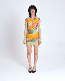 MARIGOLD MESH COLLARED TOP Ru by RUPAL at Rupal Brand